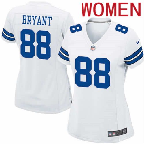 Women Dallas Cowboys #88 Dez Bryant Nike White Team Game NFL Jersey->women nfl jersey->Women Jersey